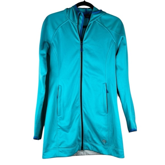 Mountain Hardwear Tops - Mountain Hardwear Women's Turquoise Long Sleeve Fleece Hoodie Jacket Size M